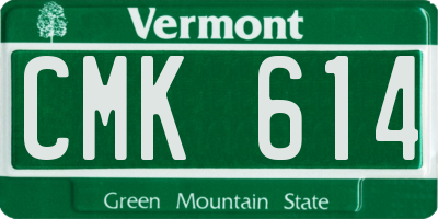 VT license plate CMK614