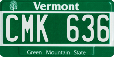 VT license plate CMK636