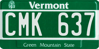 VT license plate CMK637