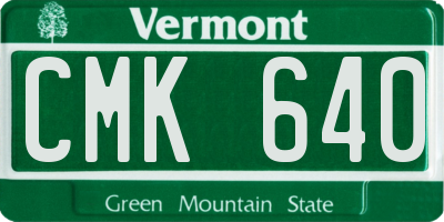 VT license plate CMK640