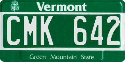 VT license plate CMK642