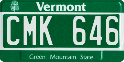 VT license plate CMK646