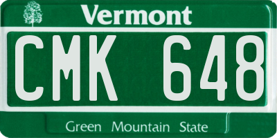 VT license plate CMK648