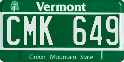 VT license plate CMK649