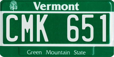 VT license plate CMK651