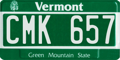 VT license plate CMK657