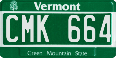 VT license plate CMK664