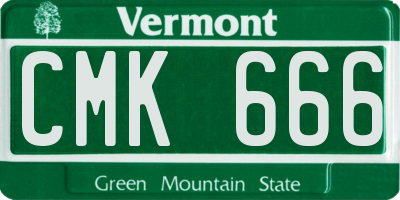 VT license plate CMK666