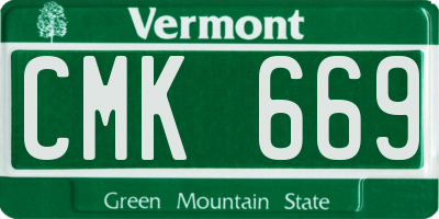 VT license plate CMK669
