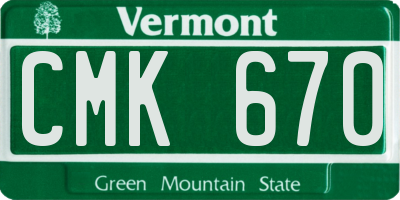 VT license plate CMK670