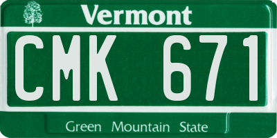 VT license plate CMK671