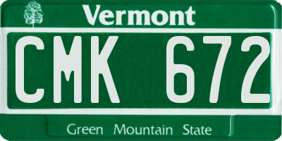 VT license plate CMK672