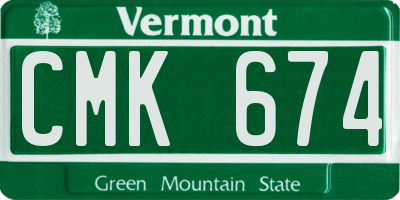 VT license plate CMK674