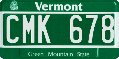 VT license plate CMK678
