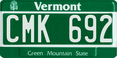 VT license plate CMK692