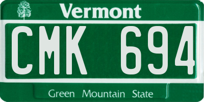 VT license plate CMK694
