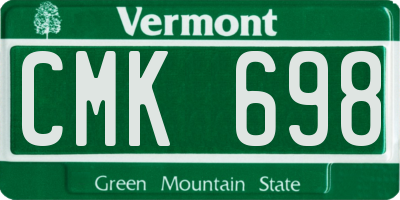 VT license plate CMK698