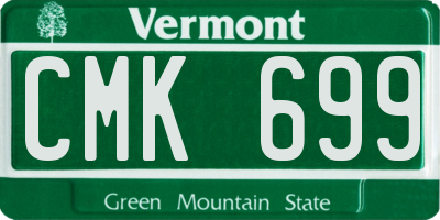 VT license plate CMK699