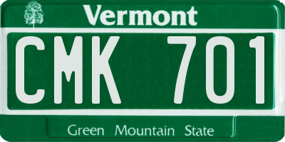 VT license plate CMK701