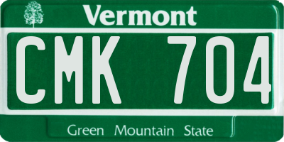 VT license plate CMK704