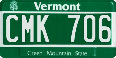 VT license plate CMK706