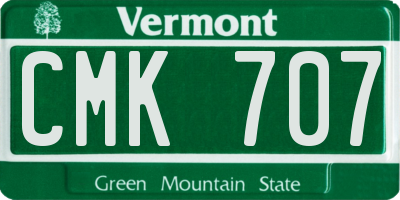 VT license plate CMK707