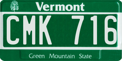 VT license plate CMK716