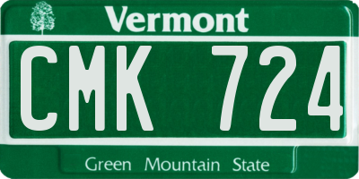 VT license plate CMK724