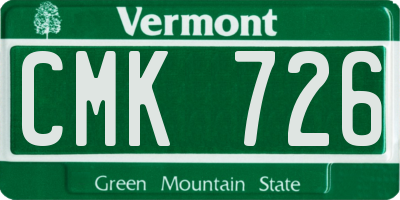 VT license plate CMK726