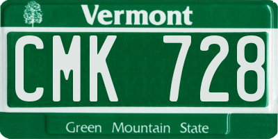 VT license plate CMK728