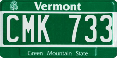 VT license plate CMK733