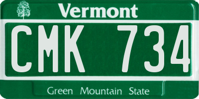 VT license plate CMK734