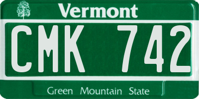 VT license plate CMK742