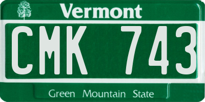 VT license plate CMK743