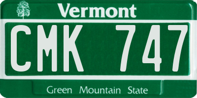 VT license plate CMK747