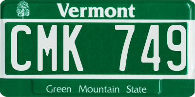 VT license plate CMK749