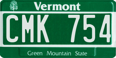 VT license plate CMK754