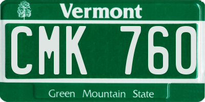 VT license plate CMK760