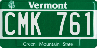 VT license plate CMK761