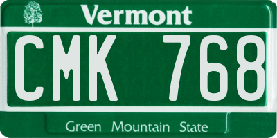 VT license plate CMK768