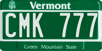 VT license plate CMK777