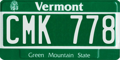 VT license plate CMK778