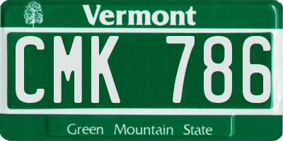 VT license plate CMK786