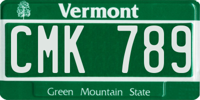 VT license plate CMK789