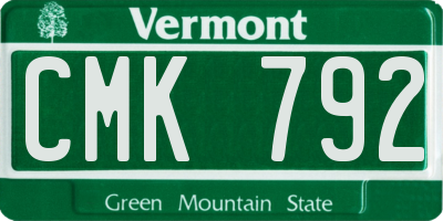 VT license plate CMK792