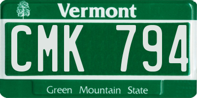 VT license plate CMK794