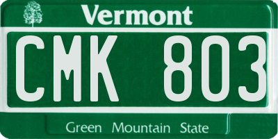 VT license plate CMK803