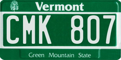 VT license plate CMK807