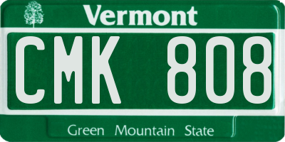 VT license plate CMK808