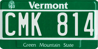 VT license plate CMK814